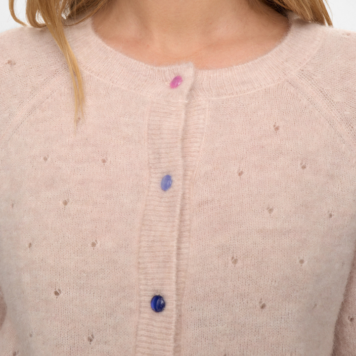 NÜMPH - CARDIGAN - RIETTO POINTELLE 706352 - MUSHROOM