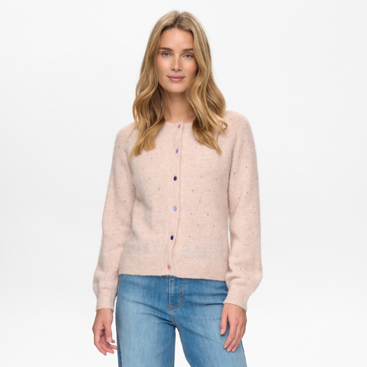 NÜMPH - CARDIGAN - RIETTO POINTELLE 706352 - MUSHROOM