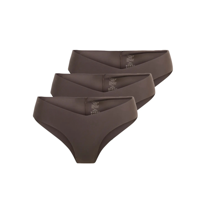 ONLY - 3-PAK TRUSSER - TRACY CHEEKY BRIEF 15353493 - SEAL BROWN