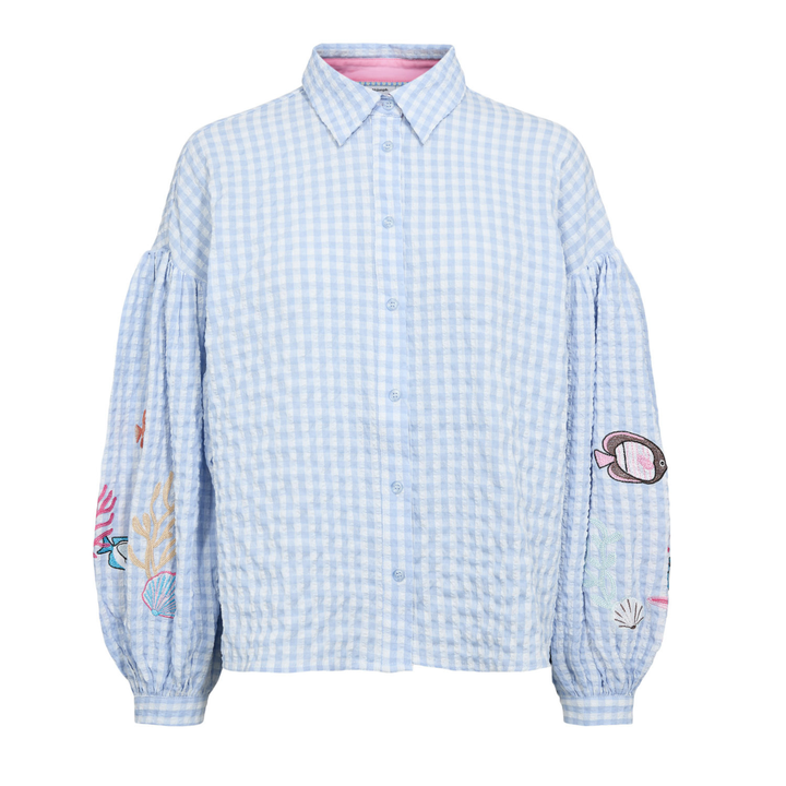 NÜMPH - SKJORTE - SURFER 706787 - PLACID BLUE