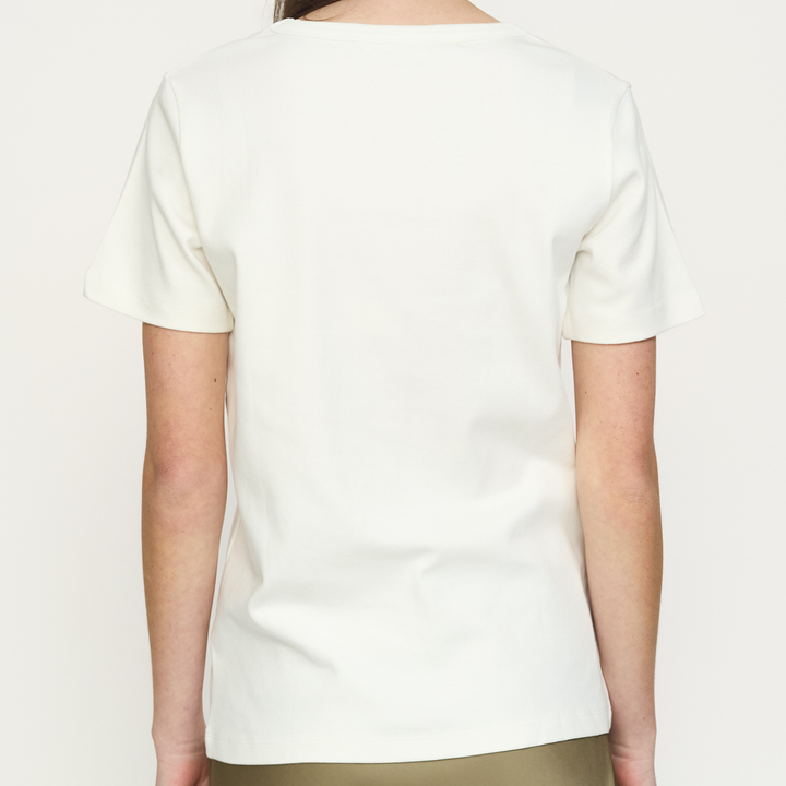 SOFT REBELS - T-SHIRT - HELLA V-NECK SR326-300 - SNOW WHITE