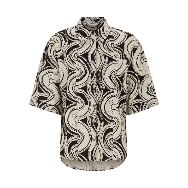 SOFT REBELS - SKJORTE - EDIE SR326-714 - GRAPHIC BLACK