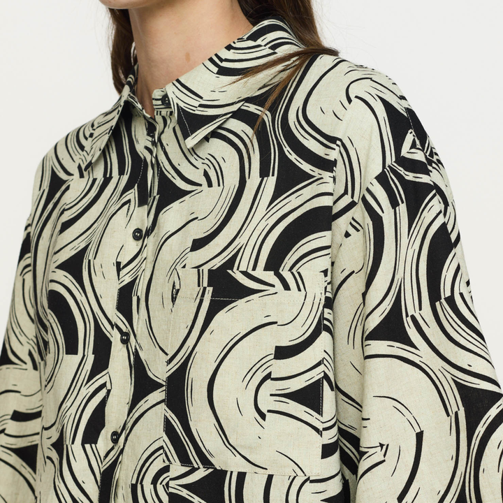 SOFT REBELS - SKJORTE - EDIE SR326-714 - GRAPHIC BLACK