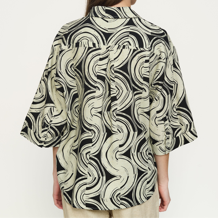 SOFT REBELS - SKJORTE - EDIE SR326-714 - GRAPHIC BLACK