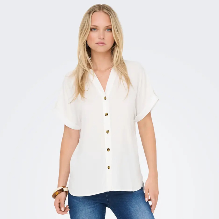 ONLY - SKJORTE - YASMIN 15348758 - SNOW WHITE