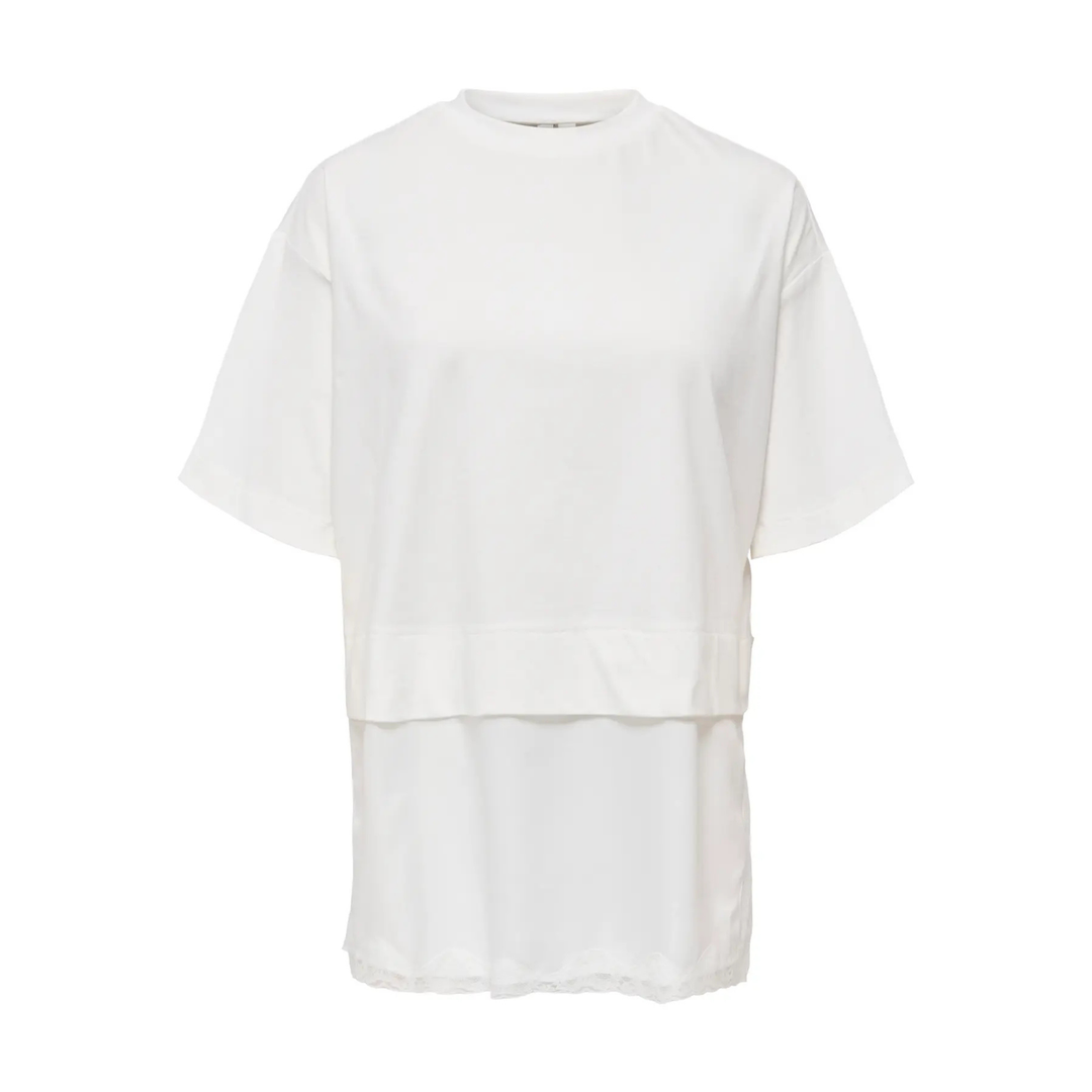 ONLY - T-SHIRT - MEXA LACE 15382176 - CLOUD DANCER