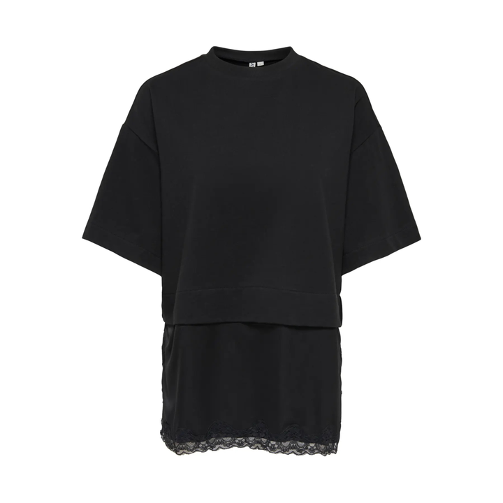 ONLY - T-SHIRT - MEXA LACE 15382176 - BLACK