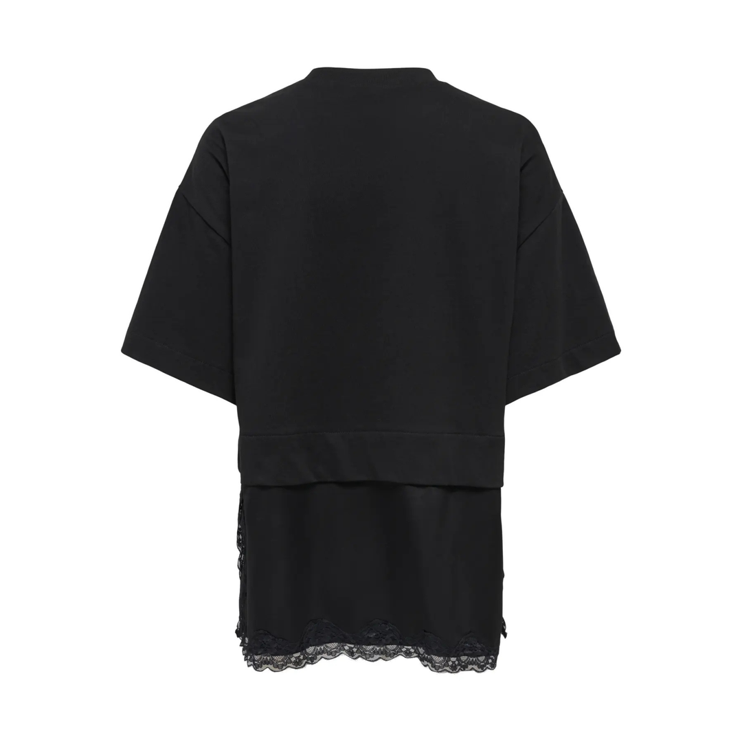 ONLY - T-SHIRT - MEXA LACE 15382176 - BLACK
