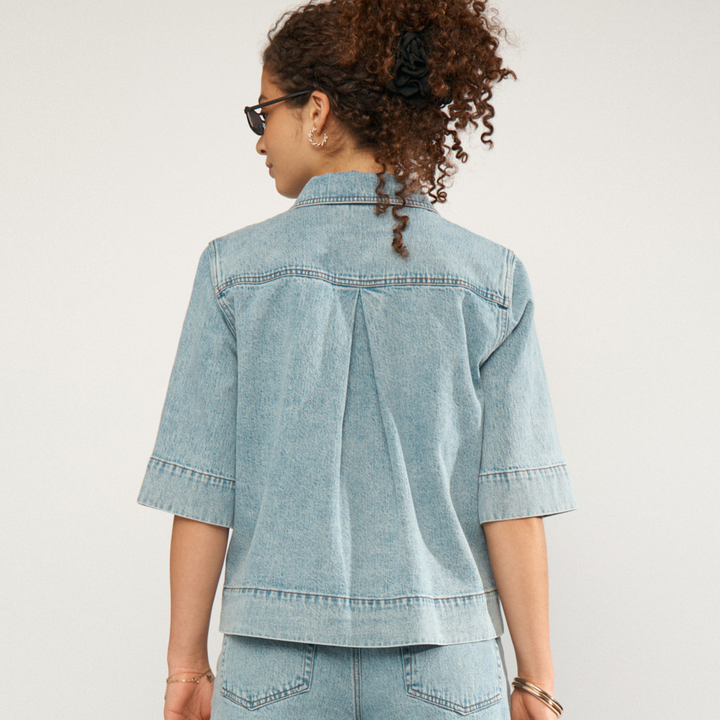 NÜMPH - DENIM SKJORTE - MALAGA 706863 - LIGHT BLUE DENIM