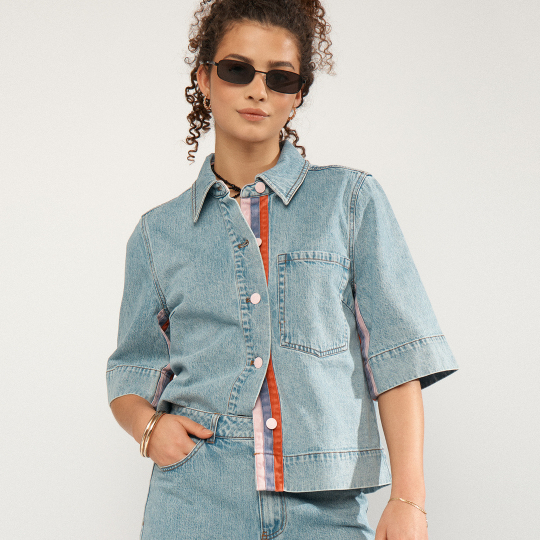 NÜMPH - DENIM SKJORTE - MALAGA 706863 - LIGHT BLUE DENIM