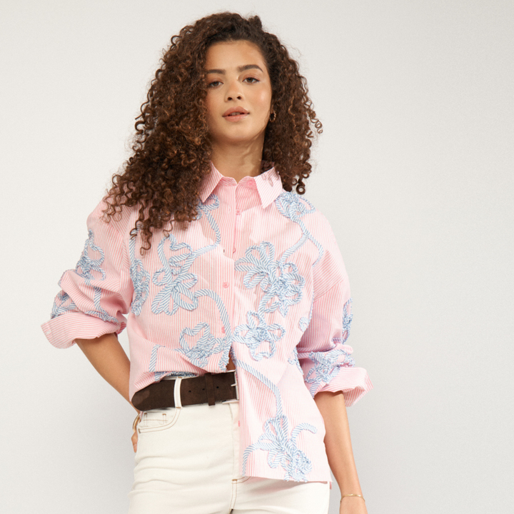 NÜMPH - SKJORTE - EMELIA OVERSIZE 707015 - PRISM PINK