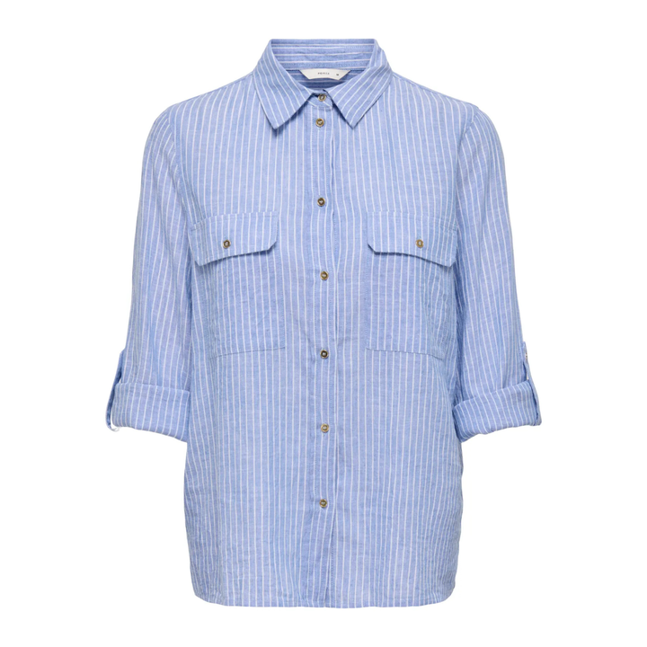 ONLY - SKJORTE - WENDY 15355352 - CASHMERE BLUE/WHITE STRIPES