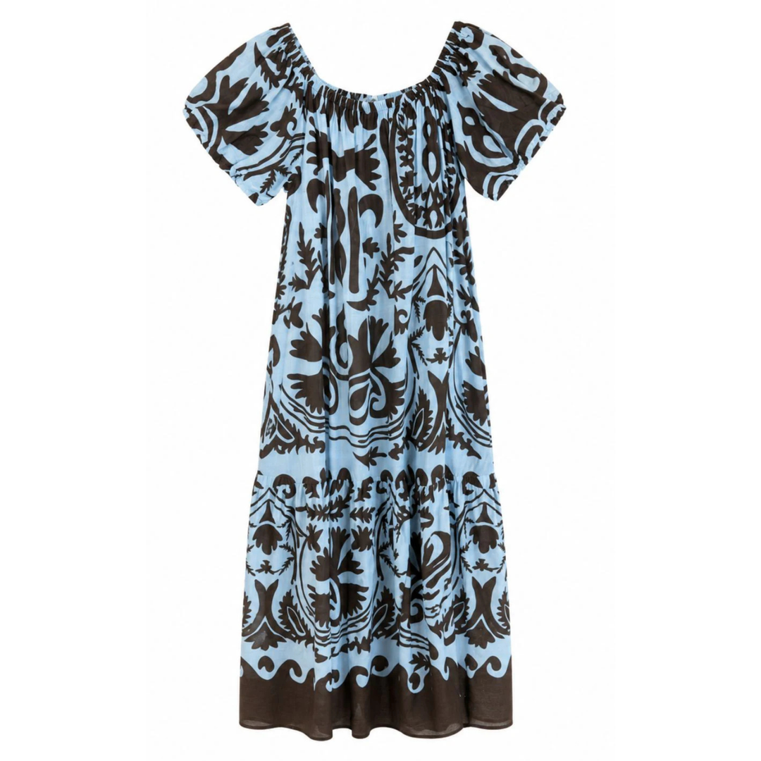 MARTA DU CHATEAU - KJOLE - MUSE 8405 - BLUE/MARRONE