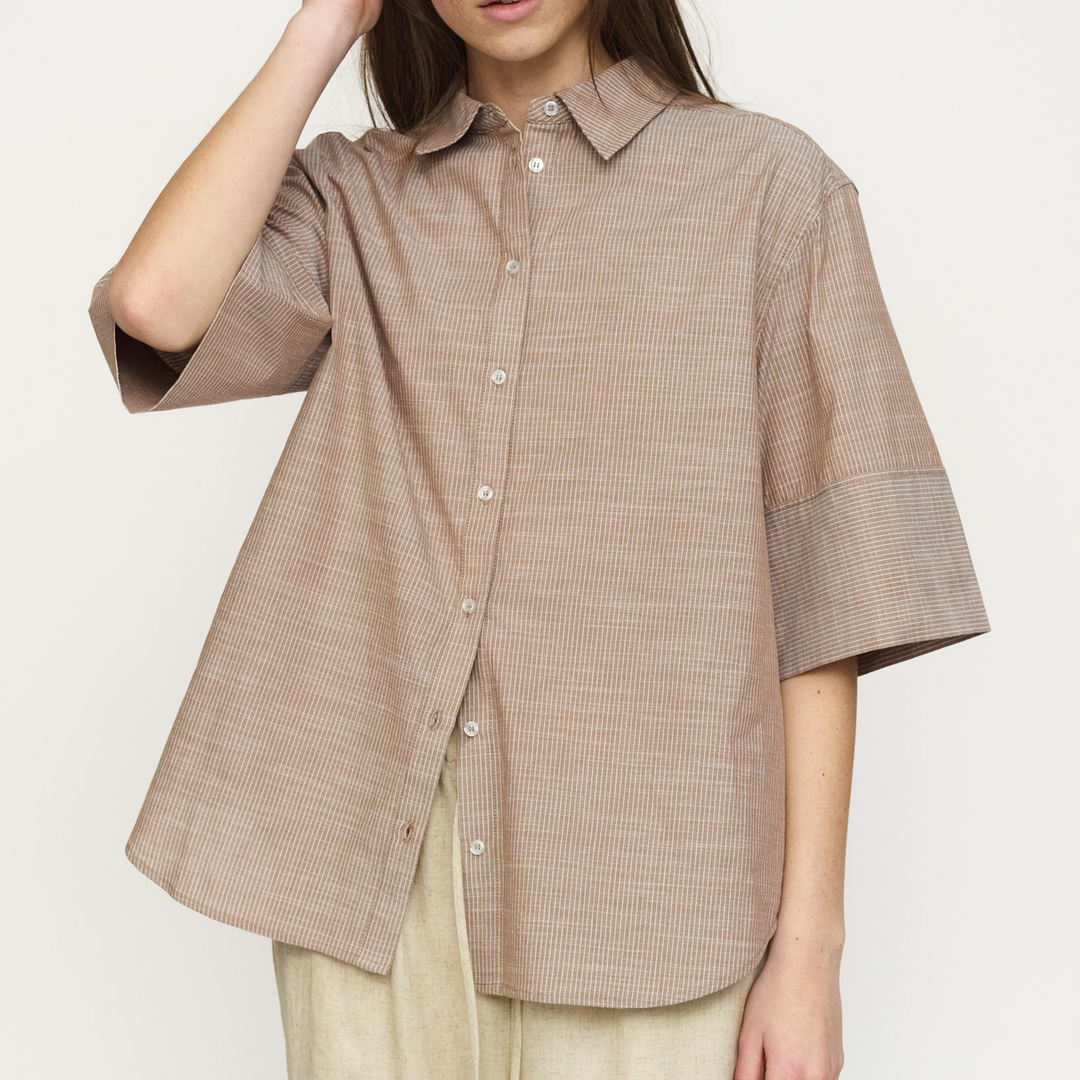 SOFT REBELS - SKJORTE - EBBI SR326-701 - BISON