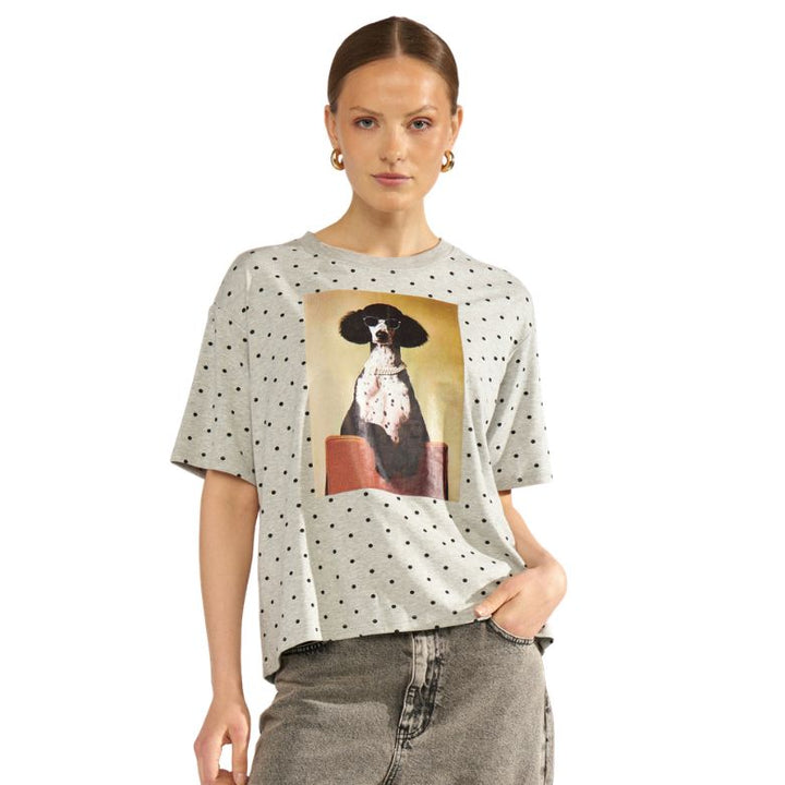 NÜMPH - T-SHIRT - ROSSA - 707485 - 0510 - LIGHT GREY MELANGE