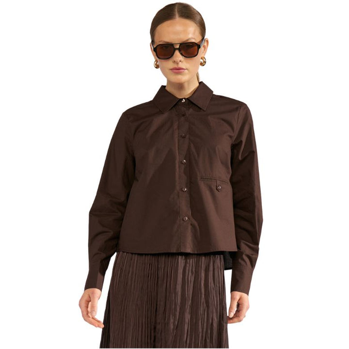 NÜMPH - SKJORTE - ASHO - 707216 - 5698 - BLACK COFFEE