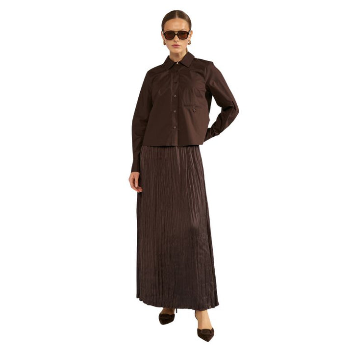 NÜMPH - SKJORTE - ASHO - 707216 - 5698 - BLACK COFFEE