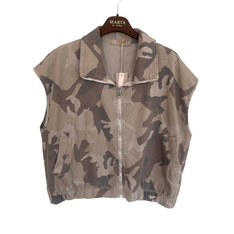 MARTA DU CHATEAU - VEST - SILVER - 68670 - BEIGE CAMO