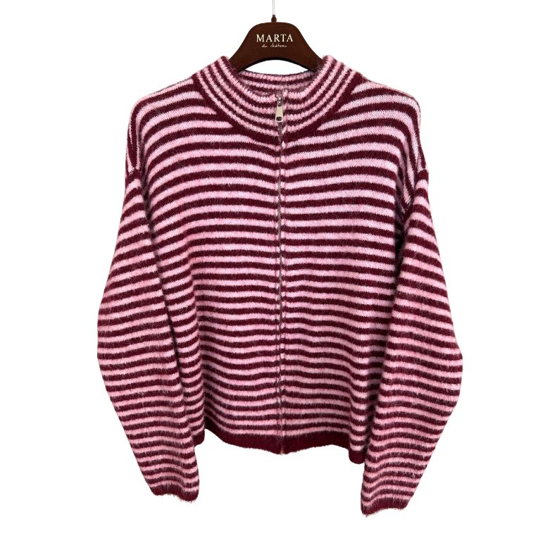 MARTA DU CHATEAU - CARDIGAN - ANAIS - 9586 - BORDEAUX