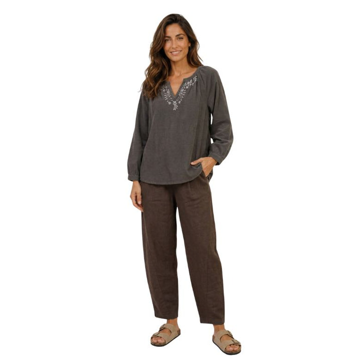 MARTA DU CHATEAU - BLUSE - FLAMINGO - 8529 - MORO