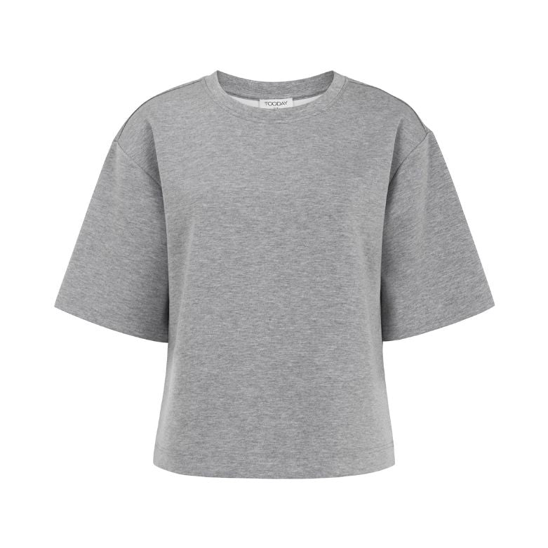 TOODAY - T-SHIRT - AZRA BOXY TD126-143 - LIGHT GREY MELANCE
