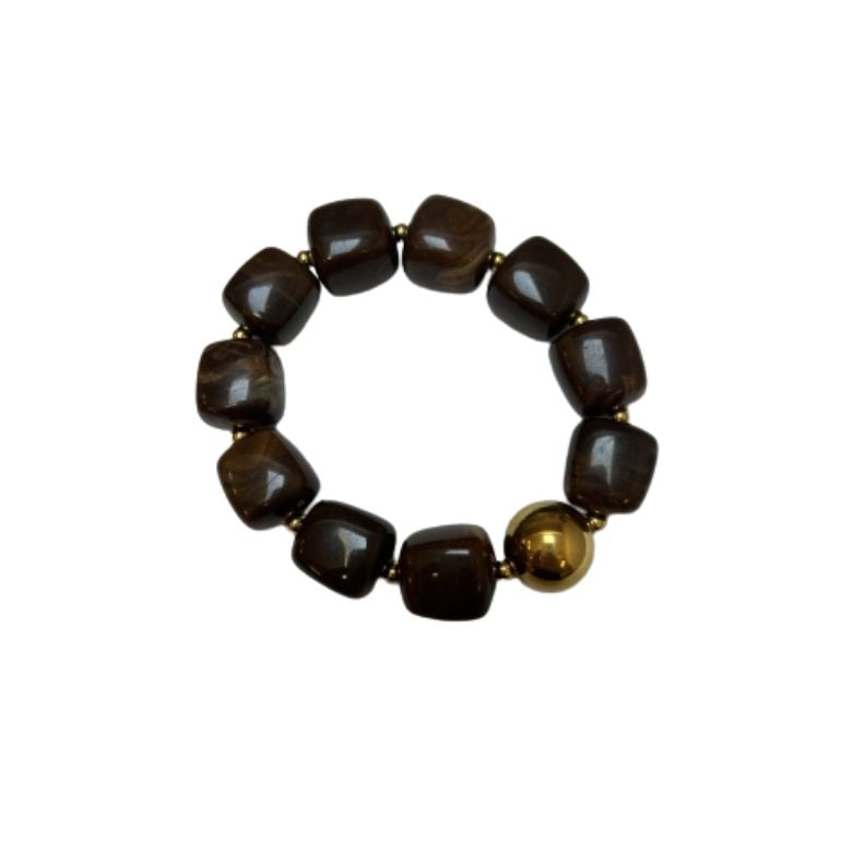 THREE M - ARMBÅND - AM2625 - DARKBROWN