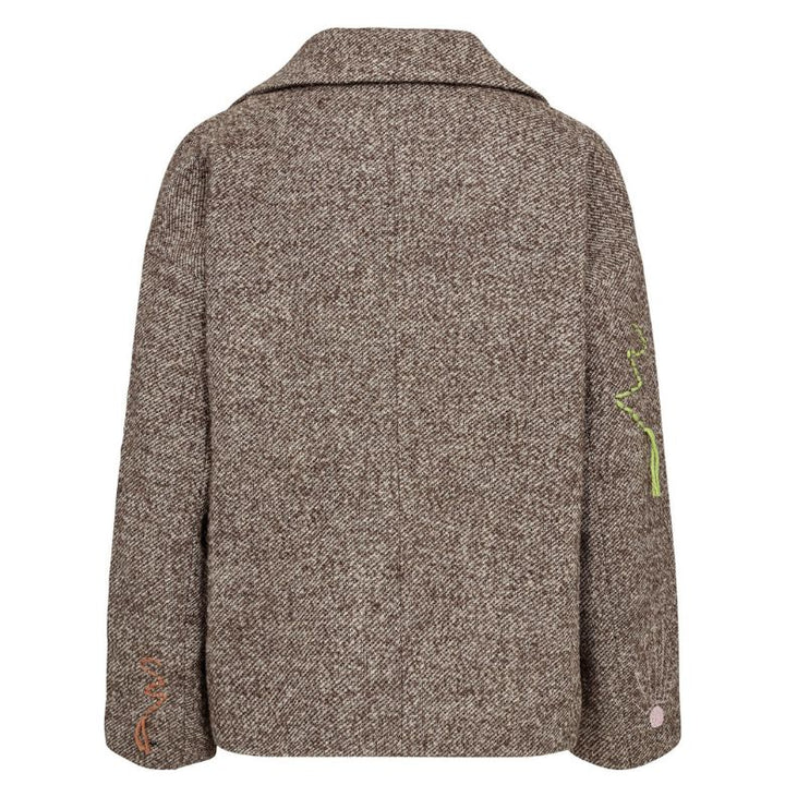 NÜMPH - FRAKKE - RAVINA EMBROIDERYD 706904 - DARK EARTH