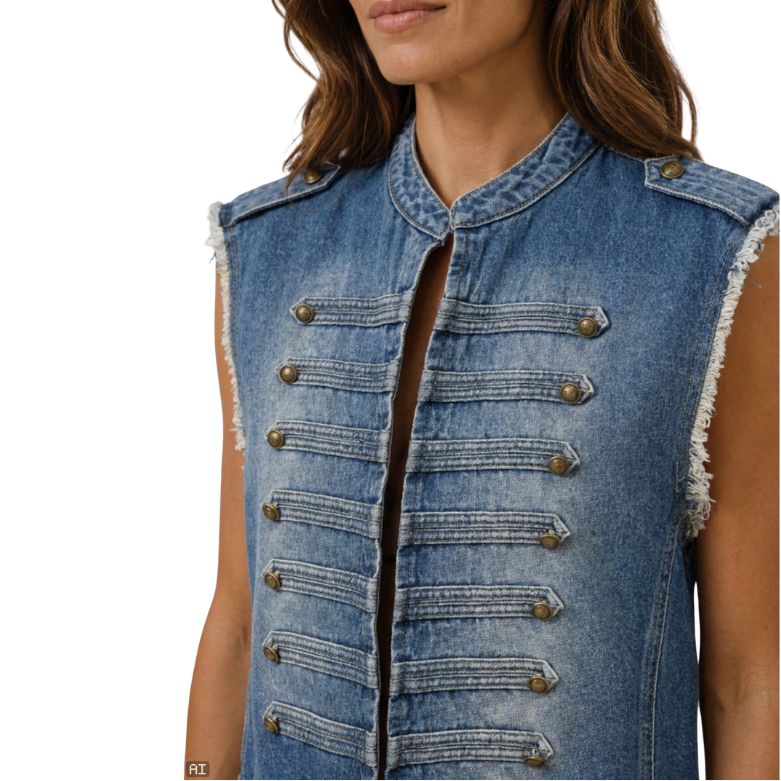 MARTA DU CHATEAU - VEST - HOLIDAY - 268678 - DENIM