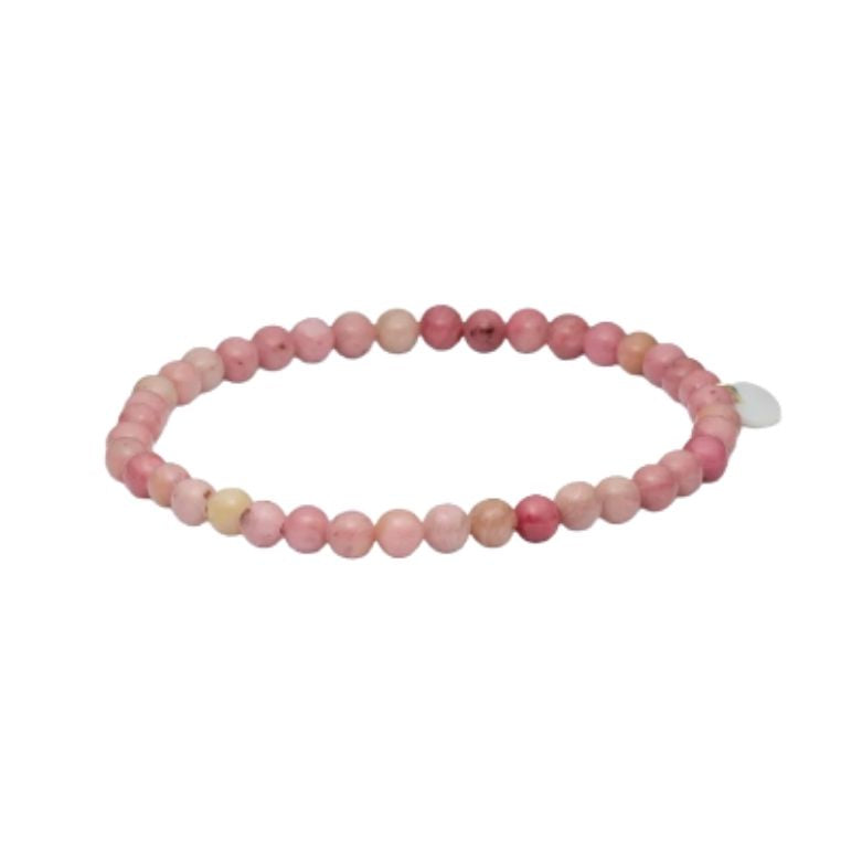 SOÏ - KRYSTAL ARMBÅND - PETITE RHODONIT - 4 MM.