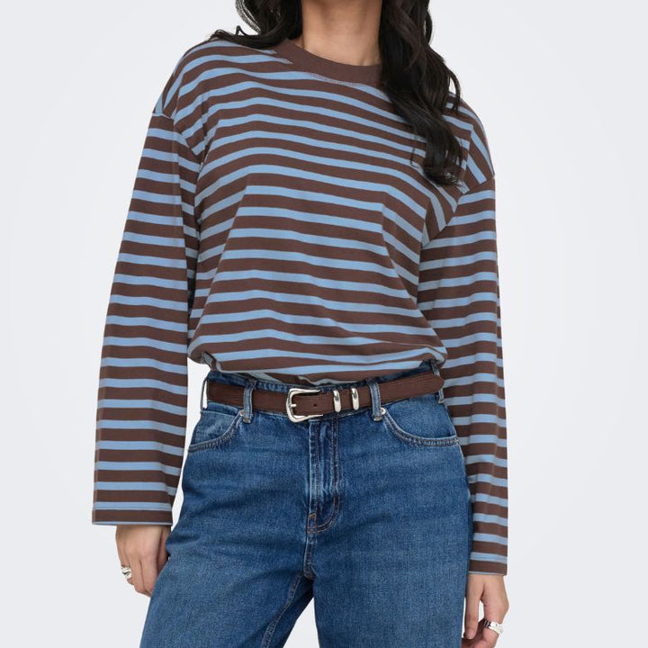 ONLY - BLUSE - FREJA 15381897 - SHOPPING BAG/CHAMBRAY BLUE STRIPES