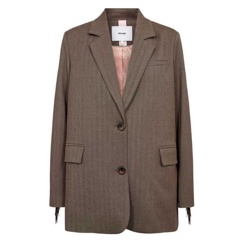 NÜMPH - BLAZER - LIPPA FRINGE 707540 - CHOCOLATE PLUM