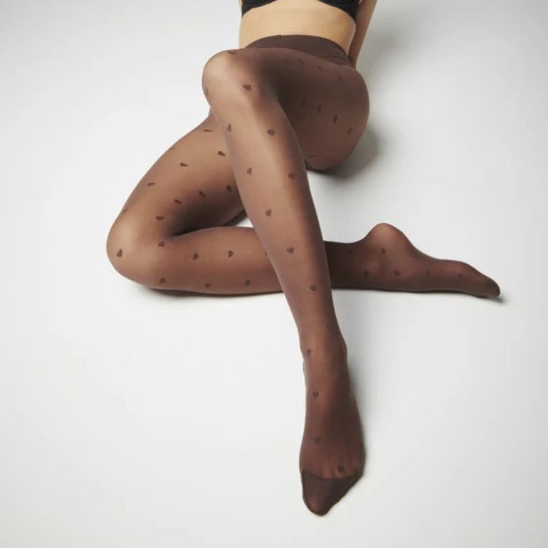 MPWOMAN - STRØMPEBUKS - HEATHER 18294 - CHOCOLATE HEARTS
