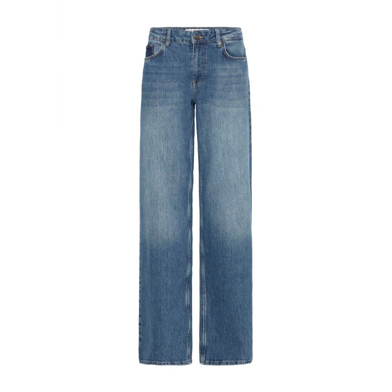 PULZ - JEANS - VEGA WIDE LEG 50207173 - MEDIUM BLUE DENIM