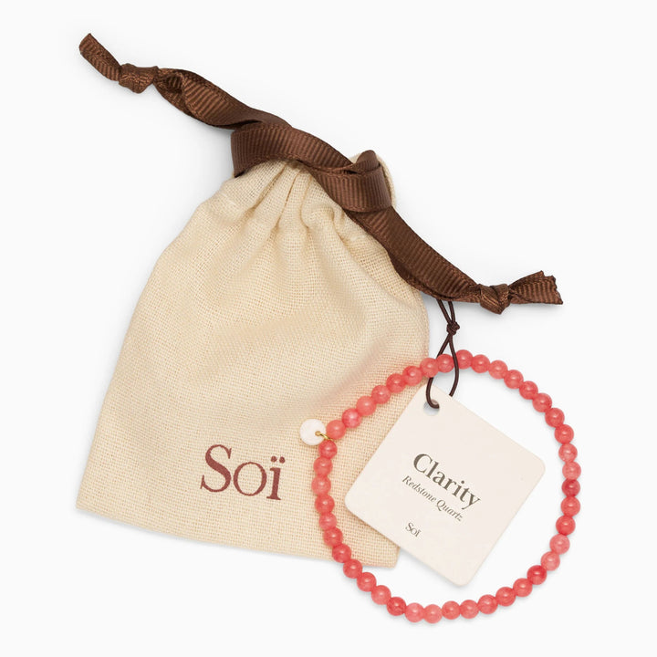 SOÏ - KRYSTAL ARMBÅND - REDSTONE QUARTZ 4 MM.