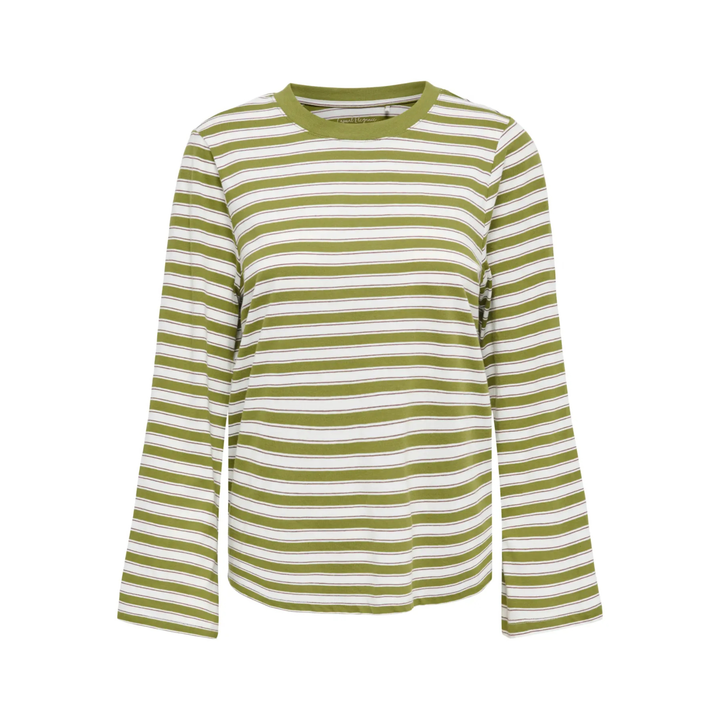 ONLY - BLUSE - LUNA HAPPY 15388390 - AVOCADO STRIPES/POTTING SOIL/CLOUD DANCER