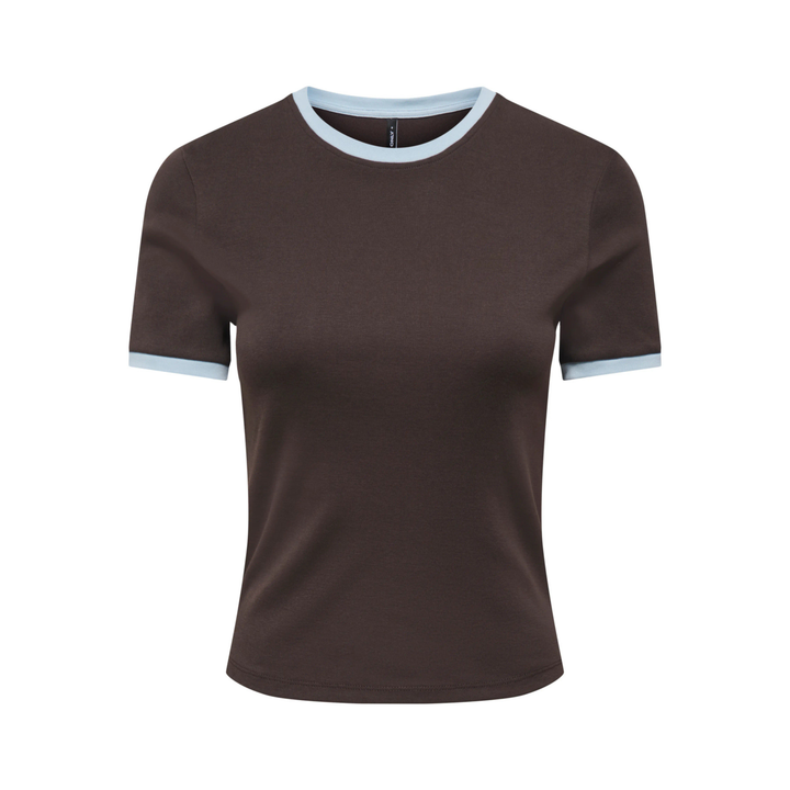 ONLY - T-SHIRT - BINA 15390610 - CHOCOLATE TORTE/CASHMERE CONTRAST
