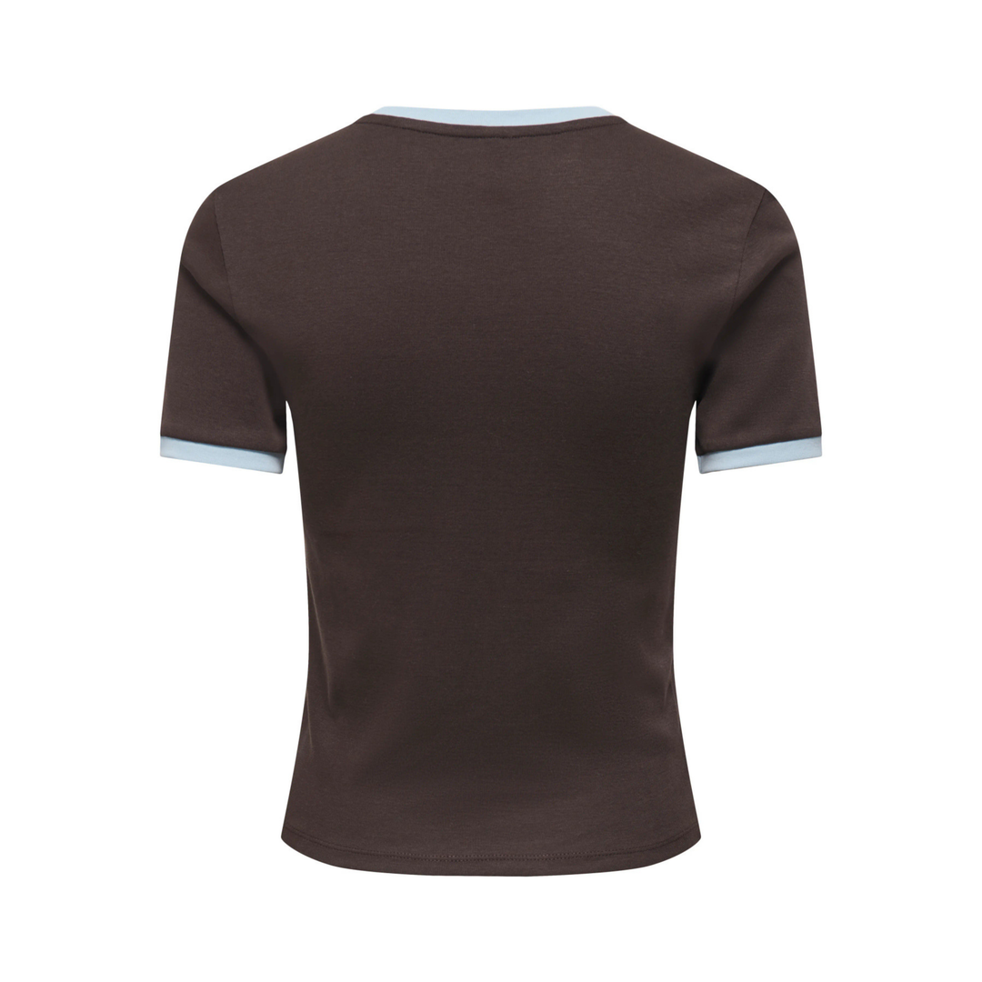 ONLY - T-SHIRT - BINA 15390610 - CHOCOLATE TORTE/CASHMERE CONTRAST