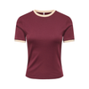 ONLY - T-SHIRT - BINA 15390610 - WINDSOR WINE/BISCOTFI CONTRAST