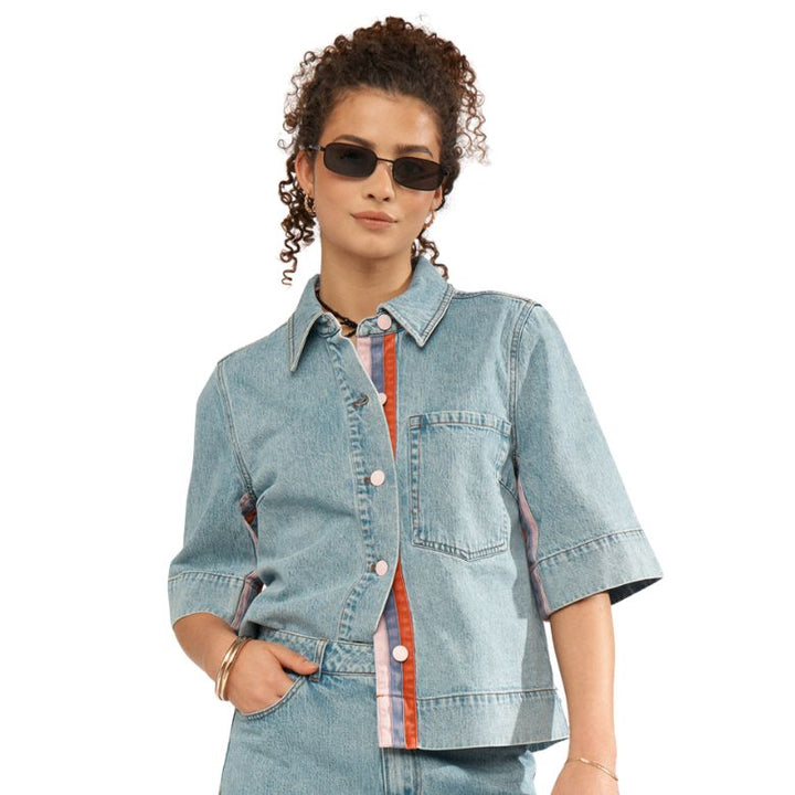 NÜMPH - DENIM SKJORTE - MALAGA 706863 - LIGHT BLUE DENIM