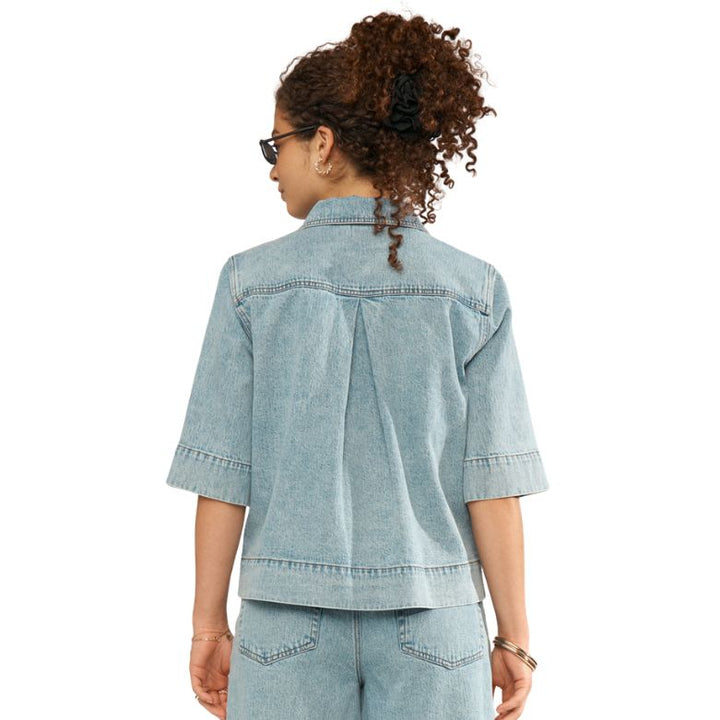NÜMPH - DENIM SKJORTE - MALAGA 706863 - LIGHT BLUE DENIM