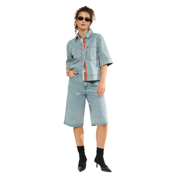 NÜMPH - DENIM SKJORTE - MALAGA 706863 - LIGHT BLUE DENIM