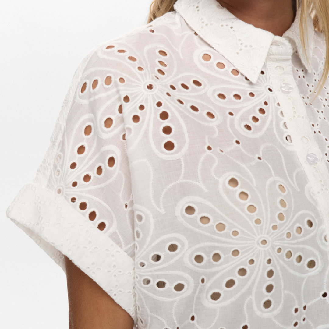 NÜMPH - SKJORTE - PALMA 706469 - BRIGHT WHITE