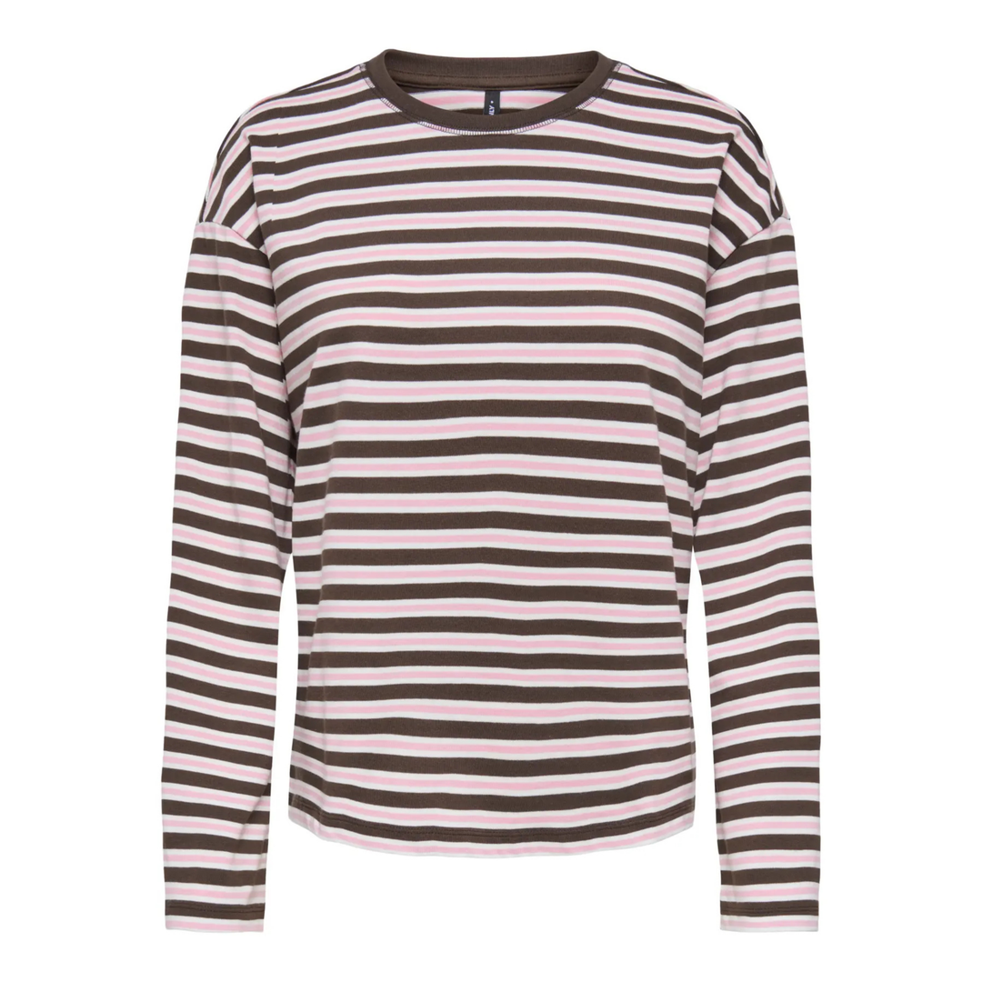 ONLY - BLUSE - NEW SOPH 15337134 - BLACK COFFEE/ORCHID PINK/CLOUD DANCER