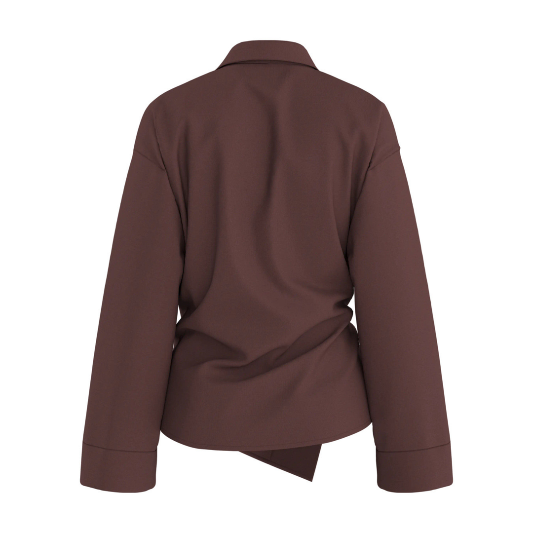 ONLY HYPEDROP - SKJORTE - IRIS ASYMMETRIC 32000806 - DEEP MAHOGANY