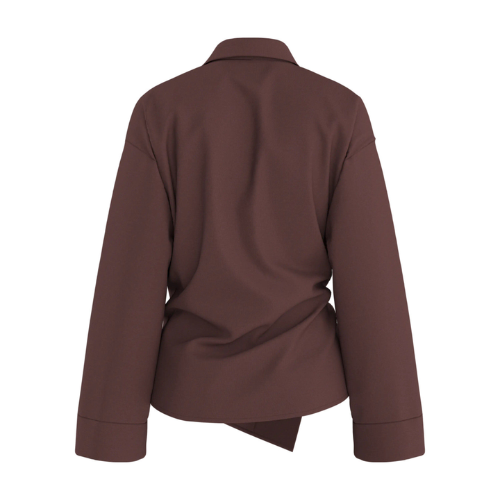 ONLY HYPEDROP - SKJORTE - IRIS ASYMMETRIC 32000806 - DEEP MAHOGANY