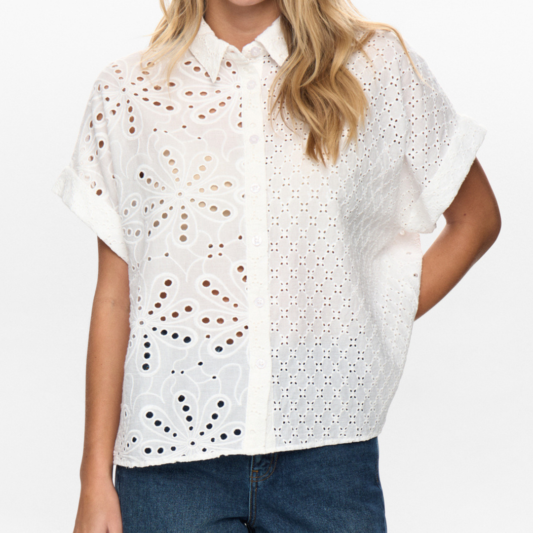 NÜMPH - SKJORTE - PALMA 706469 - BRIGHT WHITE