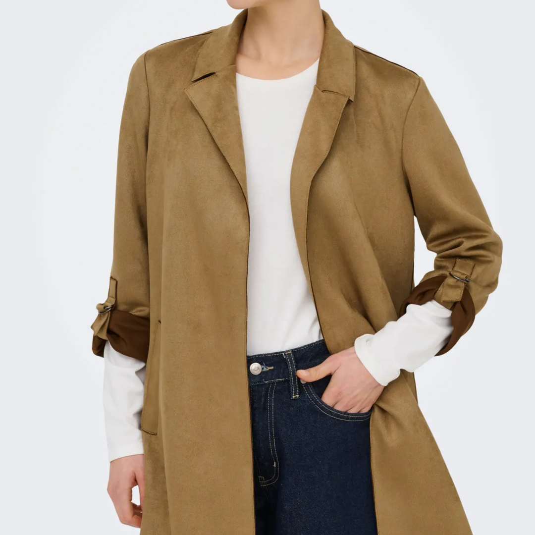 ONLY - JAKKE - JOLINE FAUX SUEDE 15179864 - COGNAC