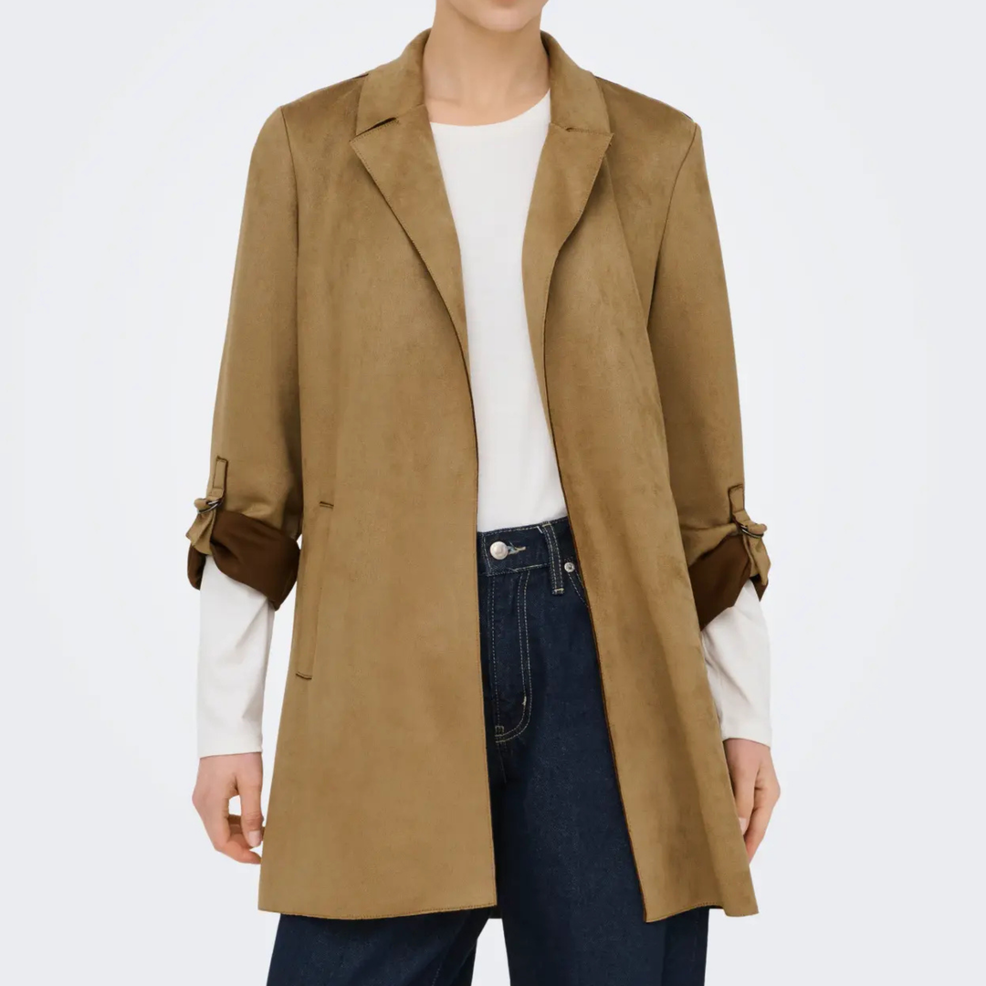 ONLY - JAKKE - JOLINE FAUX SUEDE 15179864 - COGNAC