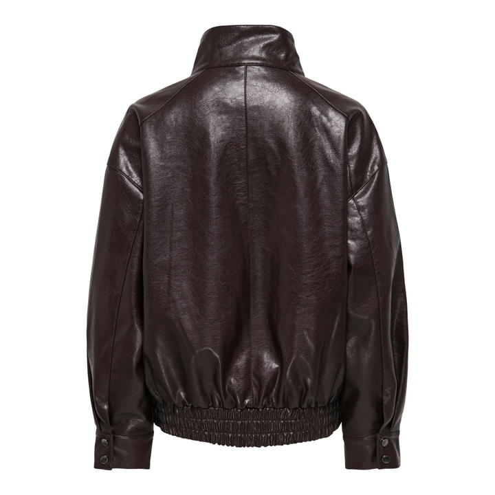 ONLY - BOMBERJAKKE - JULIA FAUX LEATHER 15373024 - CHOCOLATE TORTE