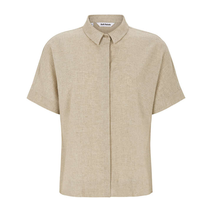 SOFT REBELS - SKJORTE - YINDI SR326-708 - ECRU MELANGE